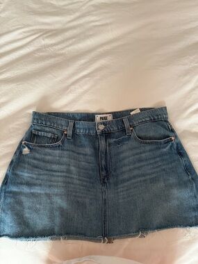PAIGE Medium Blue Denim Mini Skirt